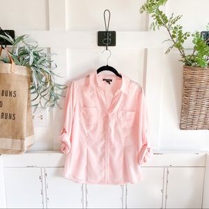 Pink button down shirt